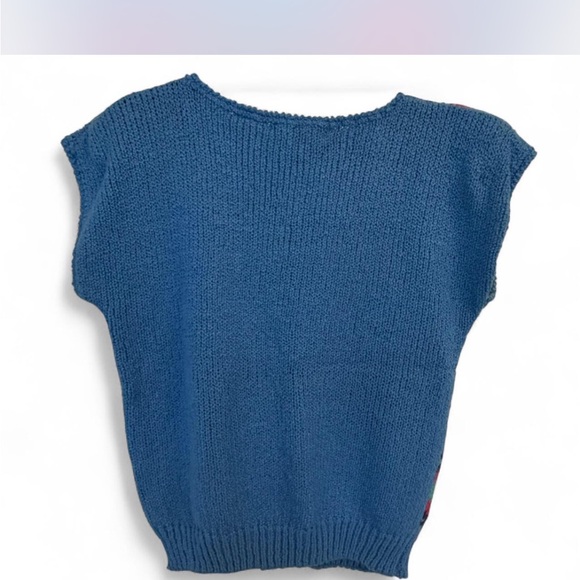 Vintage 90s Segue Sweater Vest Womens M Chunky Knit Colorful Geometric Retro - Picture 6 of 6